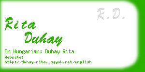 rita duhay business card